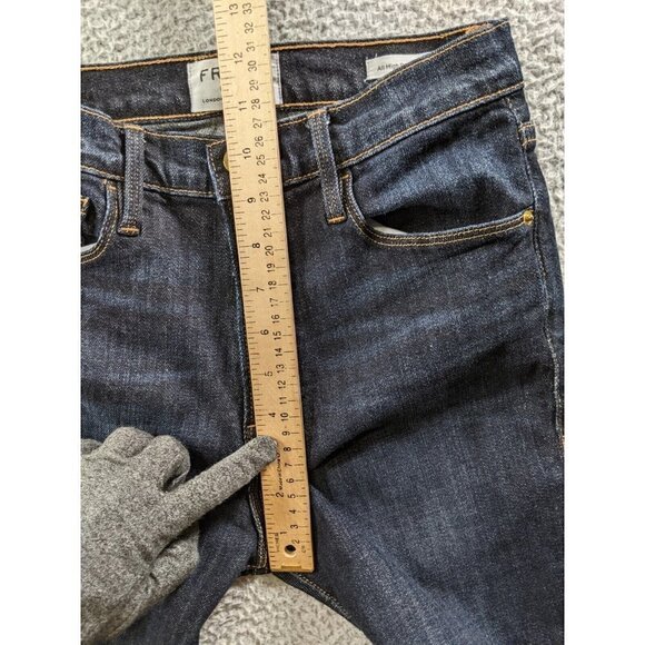 Frame Denim Jeans Womens 27 Ali High Rise Skinny Blue Destroyed Kingland Rip - Picture 10 of 16